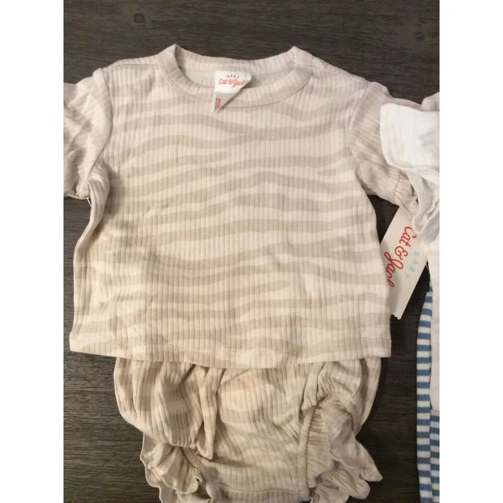 New with tags Baby Girl 3-6 mths Summer Outfits Stripes Lot of 2